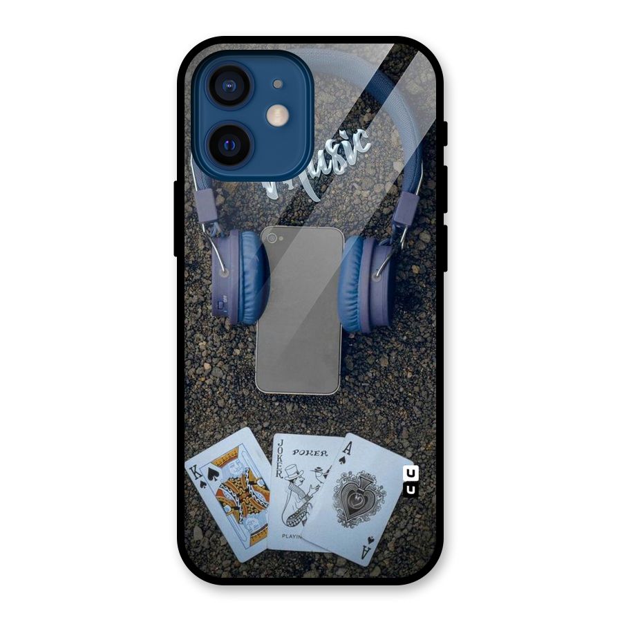 Music Power Cards Glass Back Case for iPhone 12 Mini