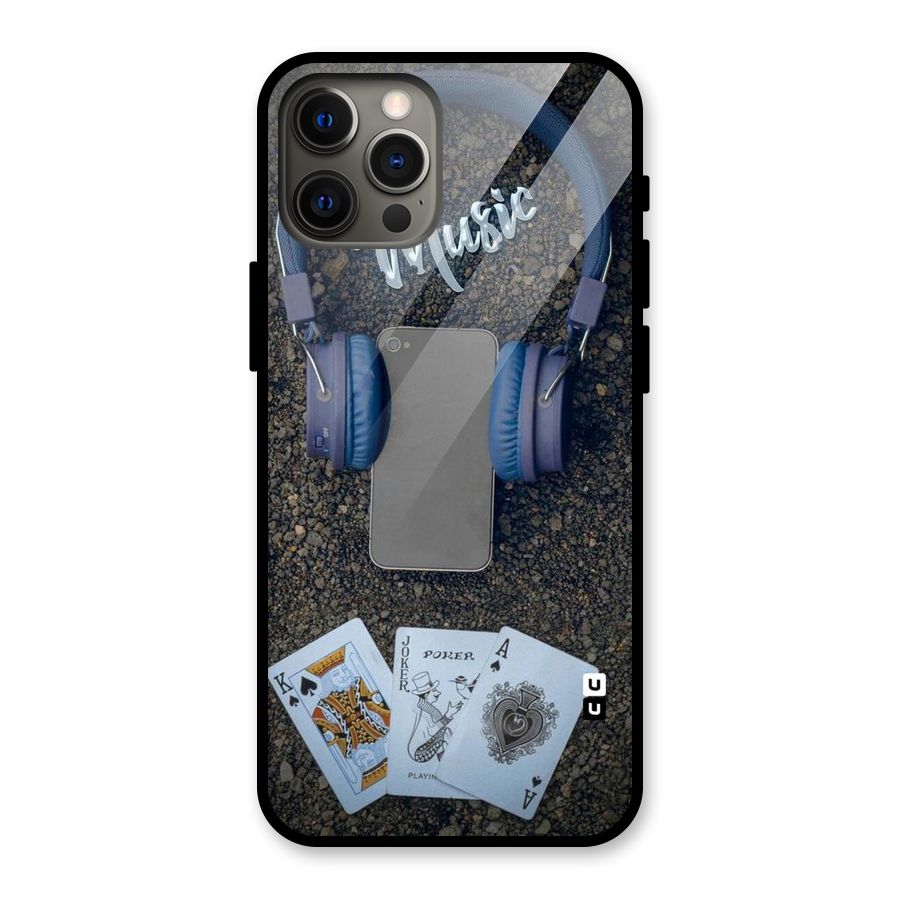 Music Power Cards Glass Back Case for iPhone 12 Pro Max