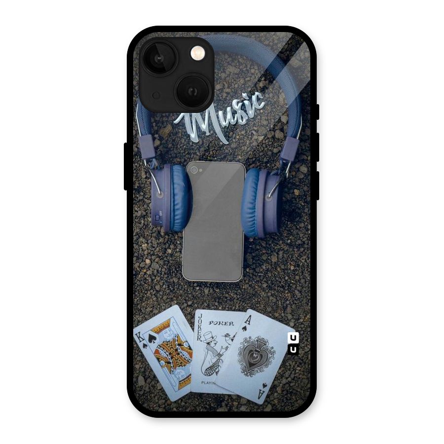 Music Power Cards Glass Back Case for iPhone 13