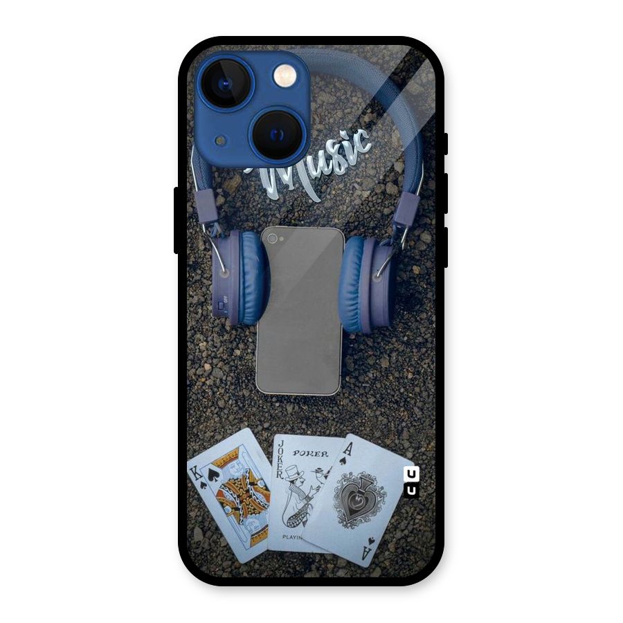 Music Power Cards Glass Back Case for iPhone 13 Mini