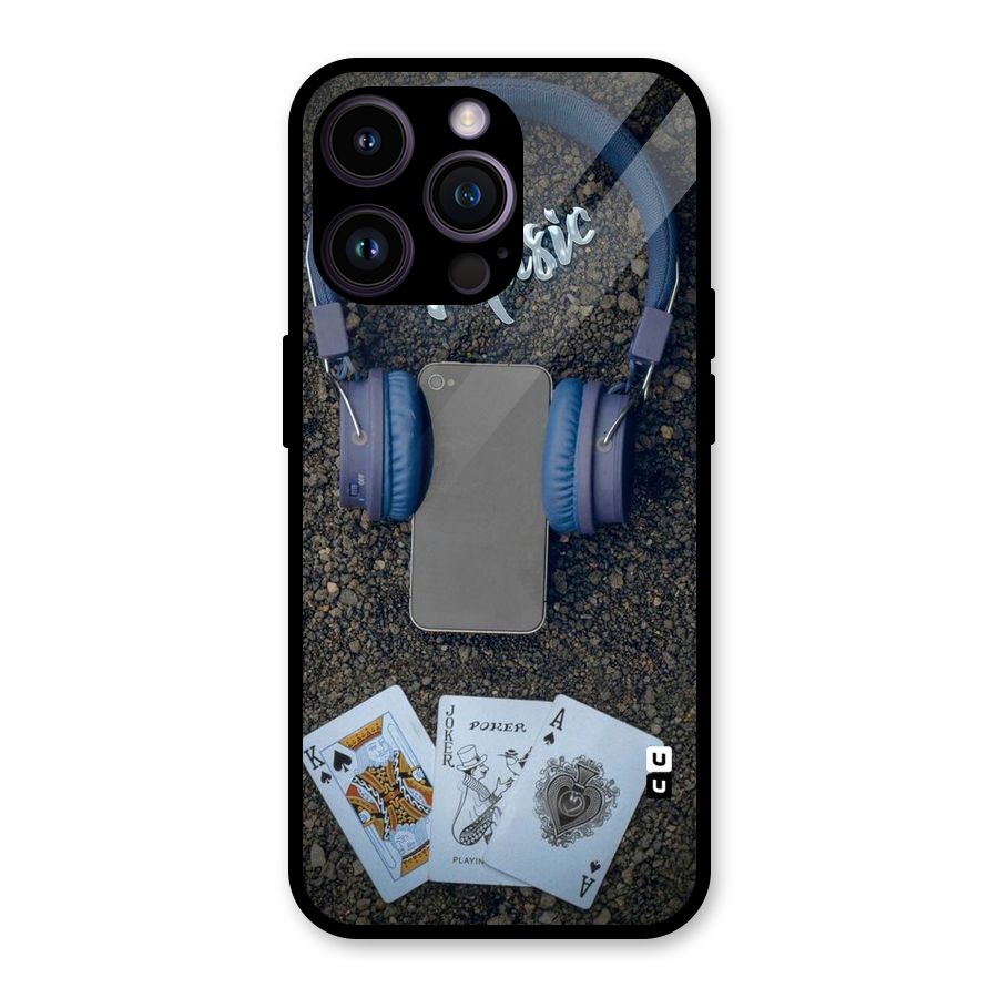 Music Power Cards Glass Back Case for iPhone 14 Pro Max