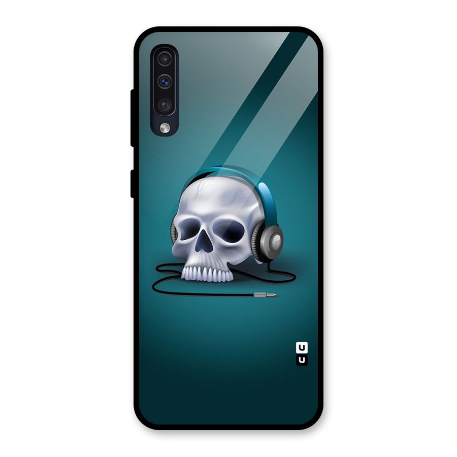 Music Skull Glass Back Case for Galaxy A30s