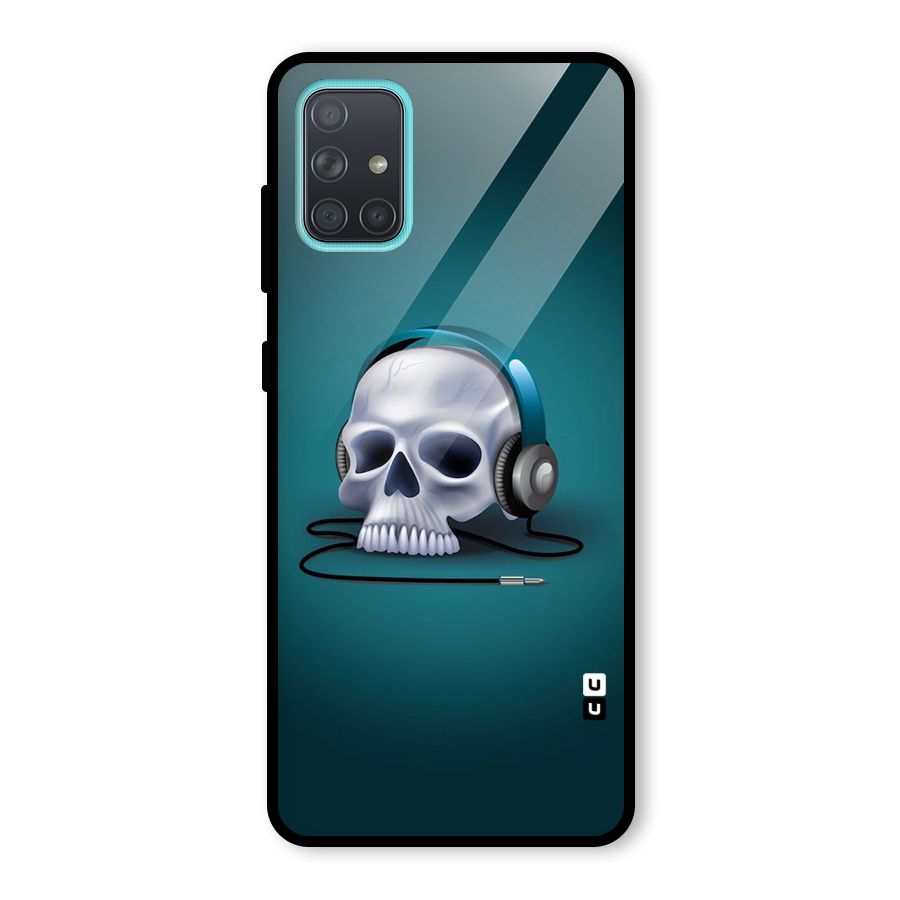 Music Skull Glass Back Case for Galaxy A71