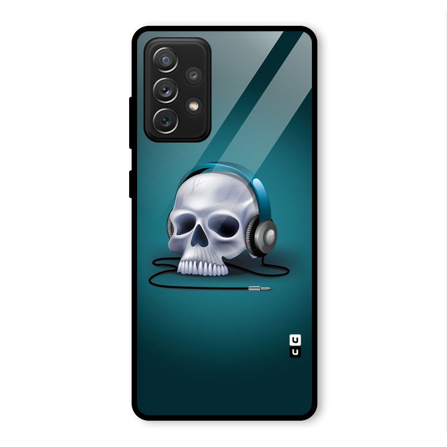 Music Skull Glass Back Case for Galaxy A72