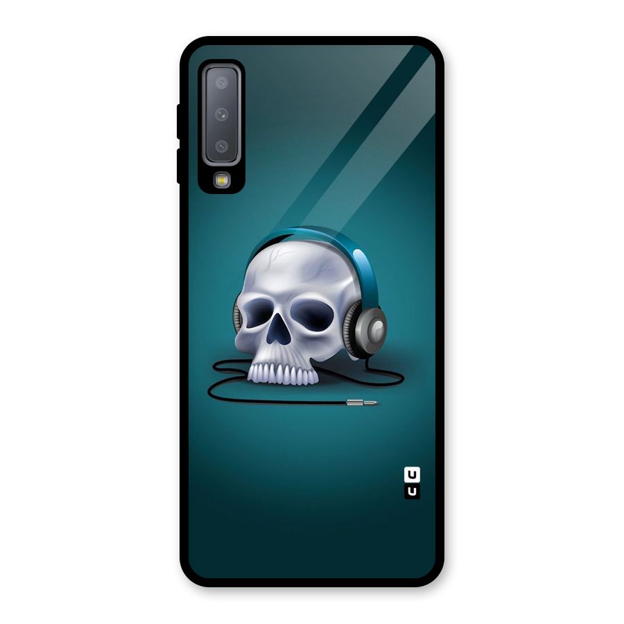 Music Skull Glass Back Case for Galaxy A7 (2018)