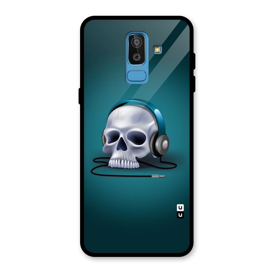 Music Skull Glass Back Case for Galaxy J8