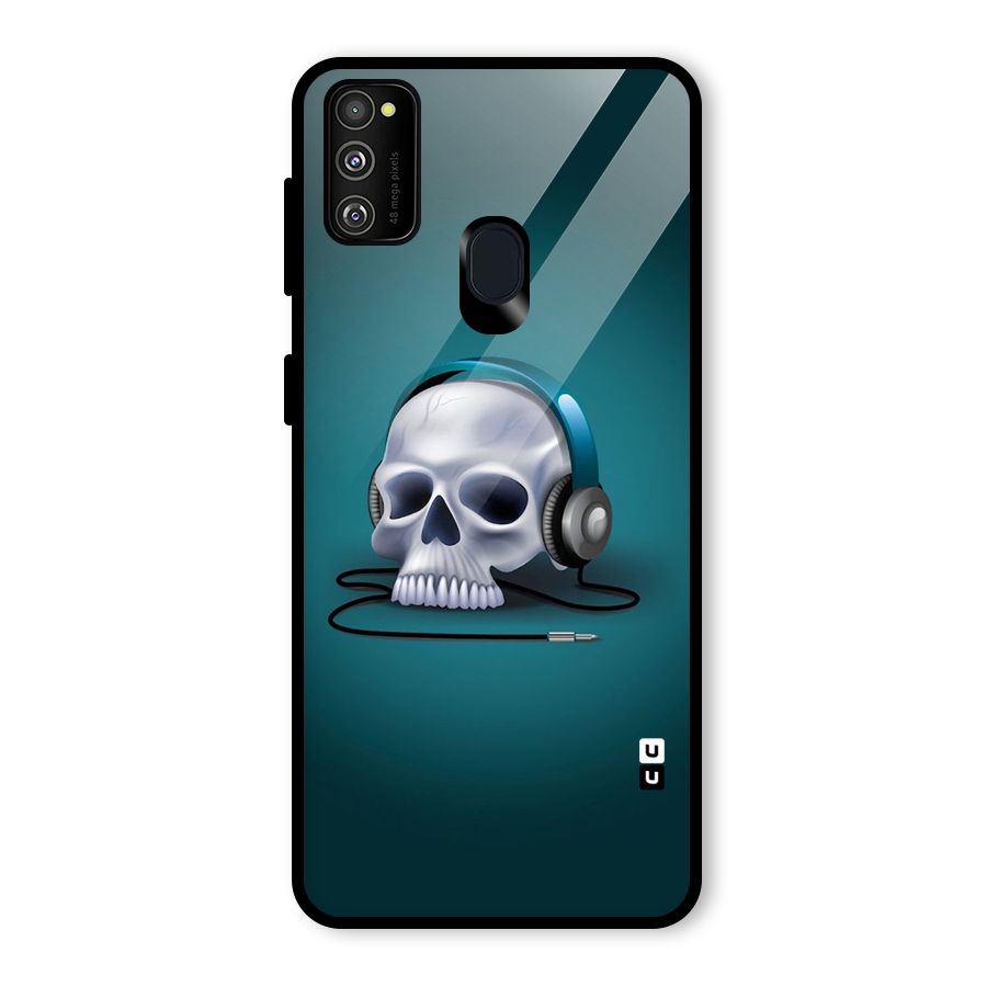 Music Skull Glass Back Case for Galaxy M30s