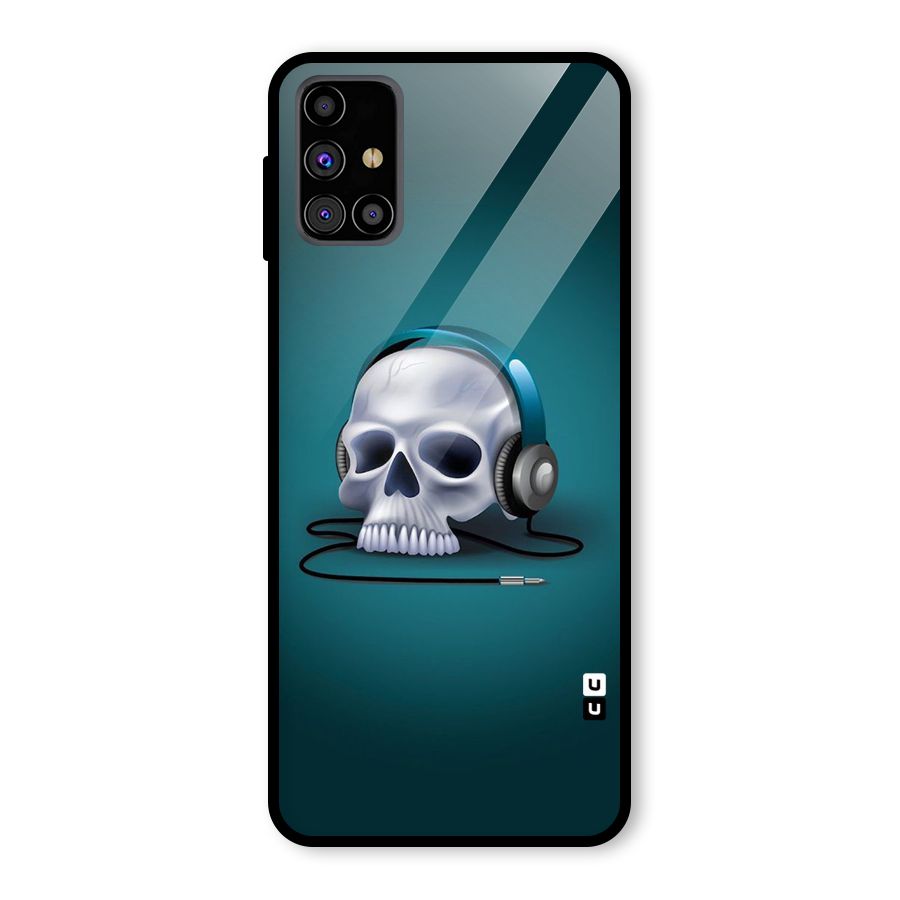Music Skull Glass Back Case for Galaxy M31s