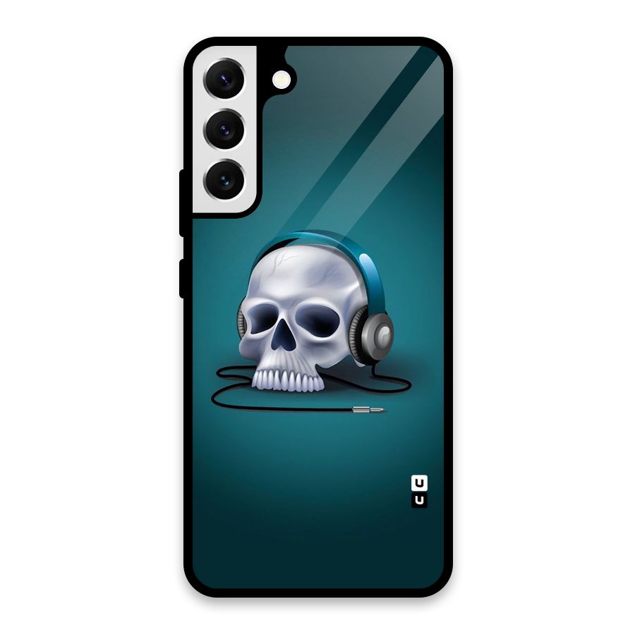 Music Skull Glass Back Case for Galaxy S22 Plus 5G