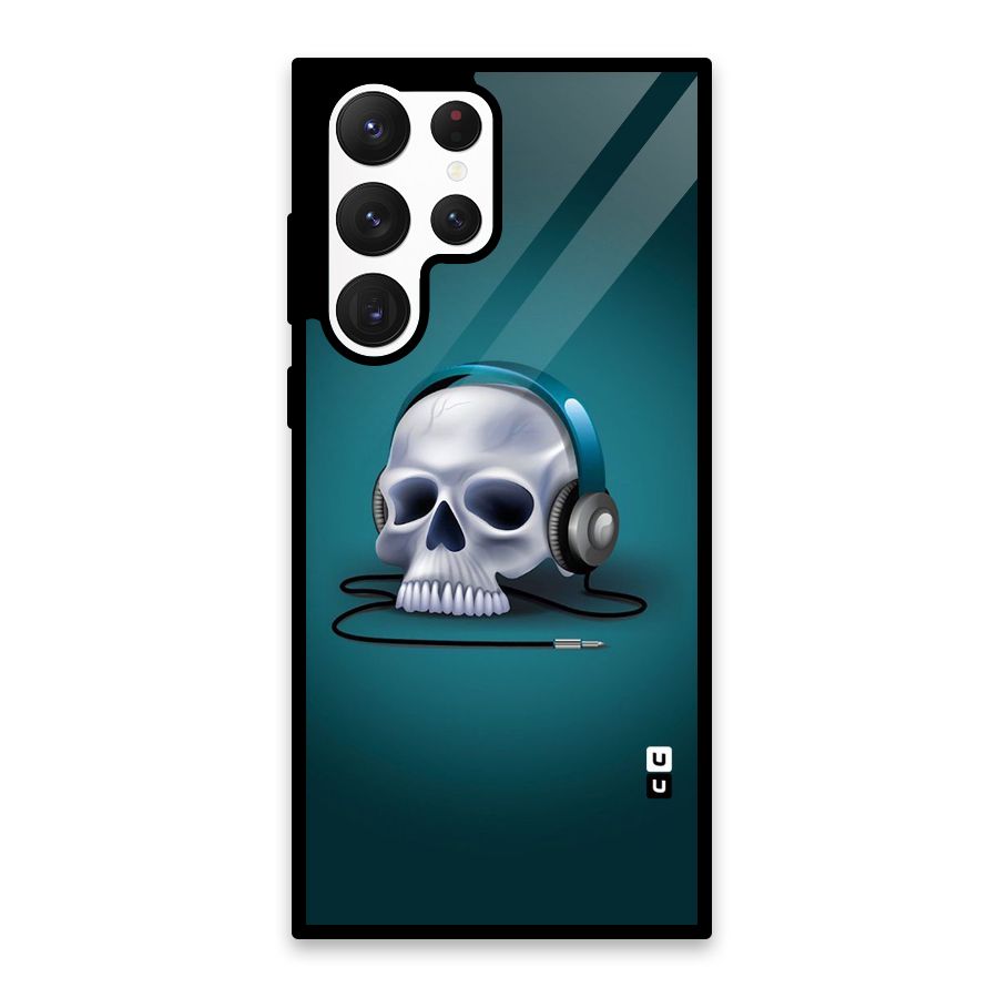 Music Skull Glass Back Case for Galaxy S22 Ultra 5G