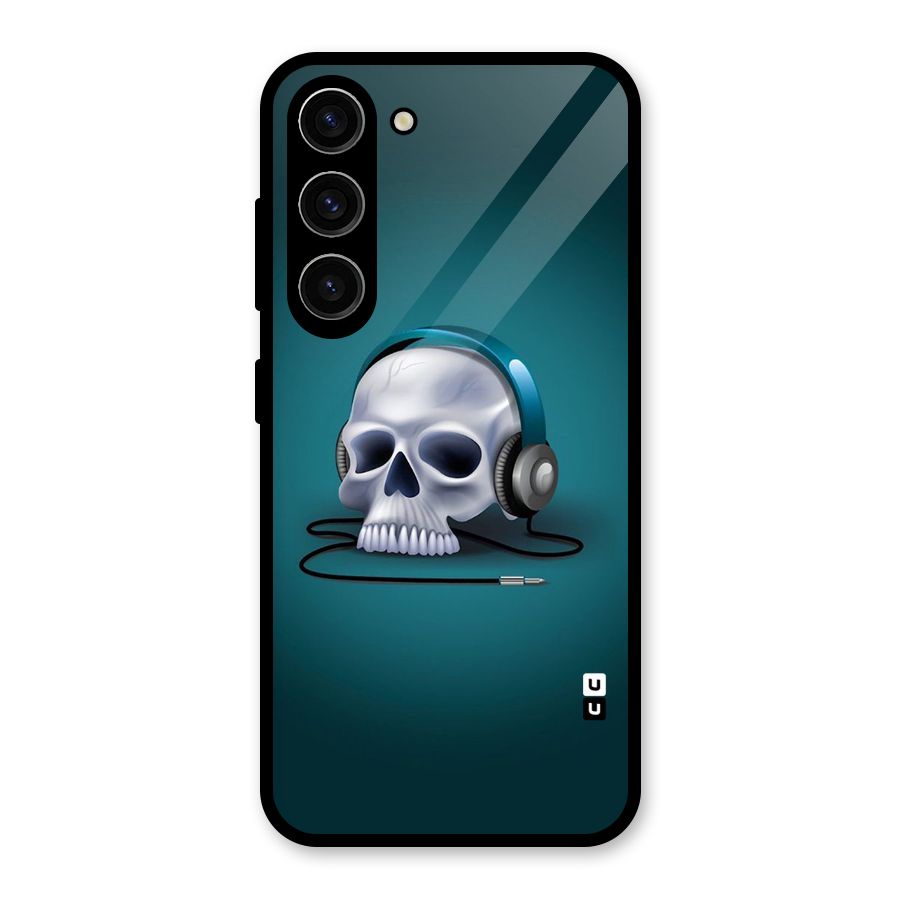 Music Skull Glass Back Case for Galaxy S23
