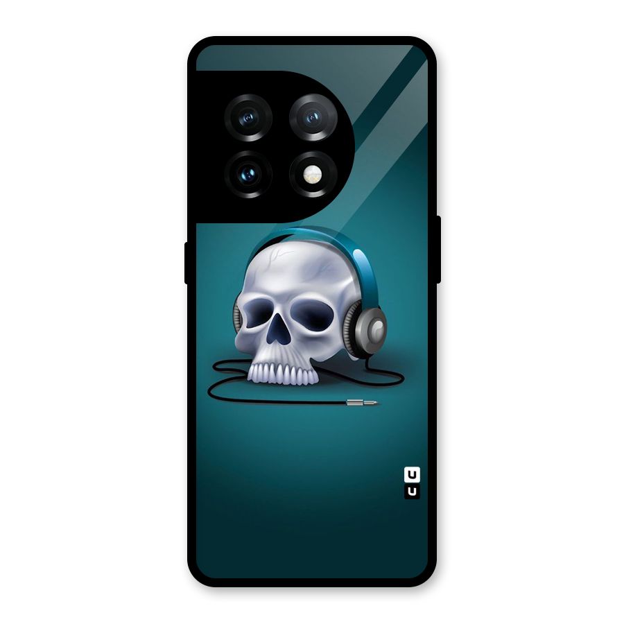 Music Skull Glass Back Case for OnePlus 11