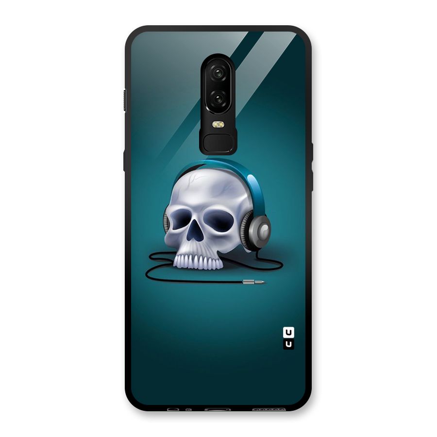 Music Skull Glass Back Case for OnePlus 6
