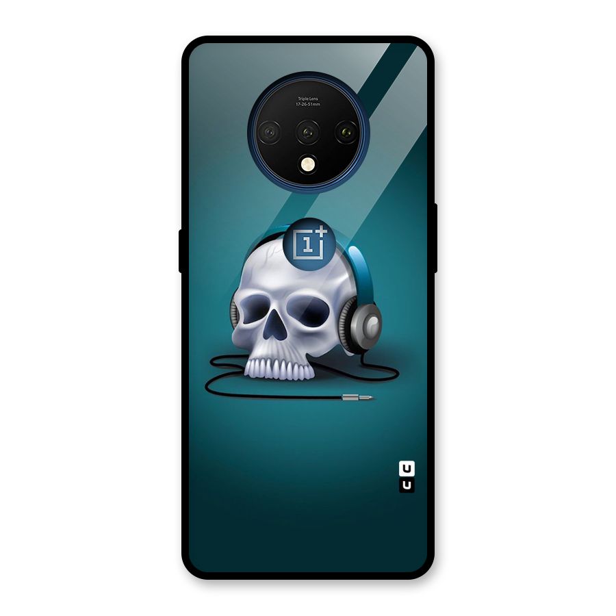 Music Skull Glass Back Case for OnePlus 7T
