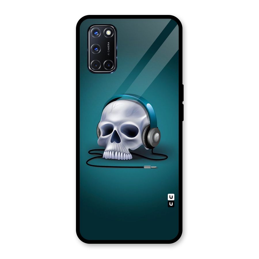 Music Skull Glass Back Case for Oppo A52