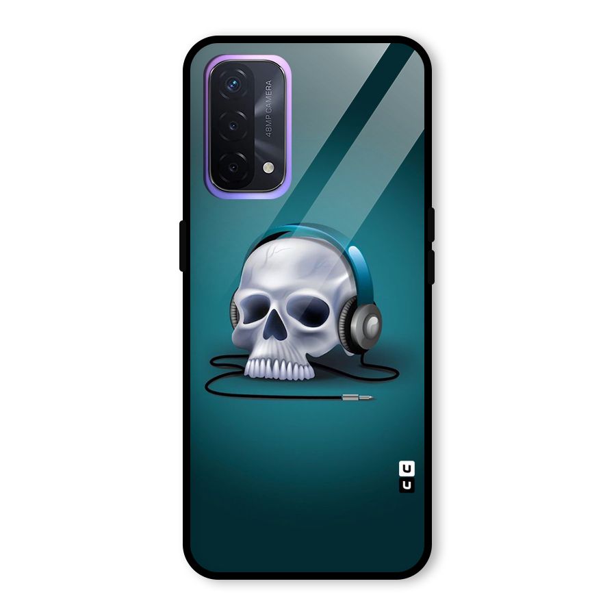 Music Skull Glass Back Case for Oppo A74 5G