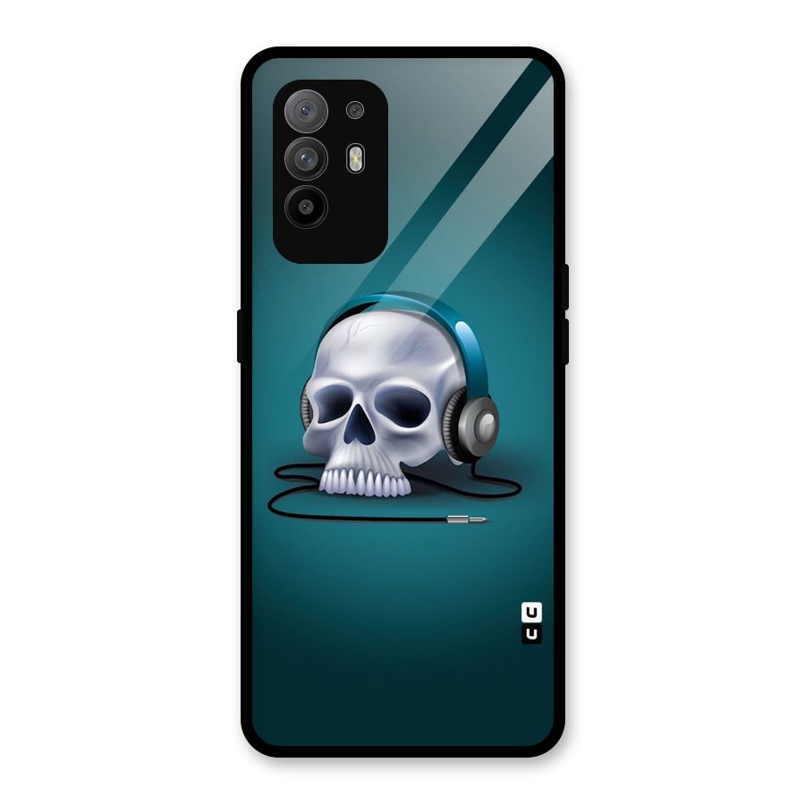 Music Skull Glass Back Case for Oppo F19 Pro Plus 5G