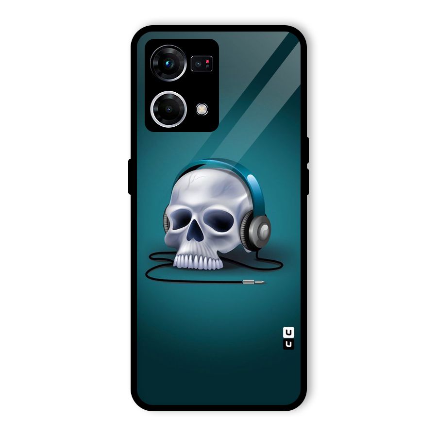 Music Skull Glass Back Case for Oppo F21 Pro 5G