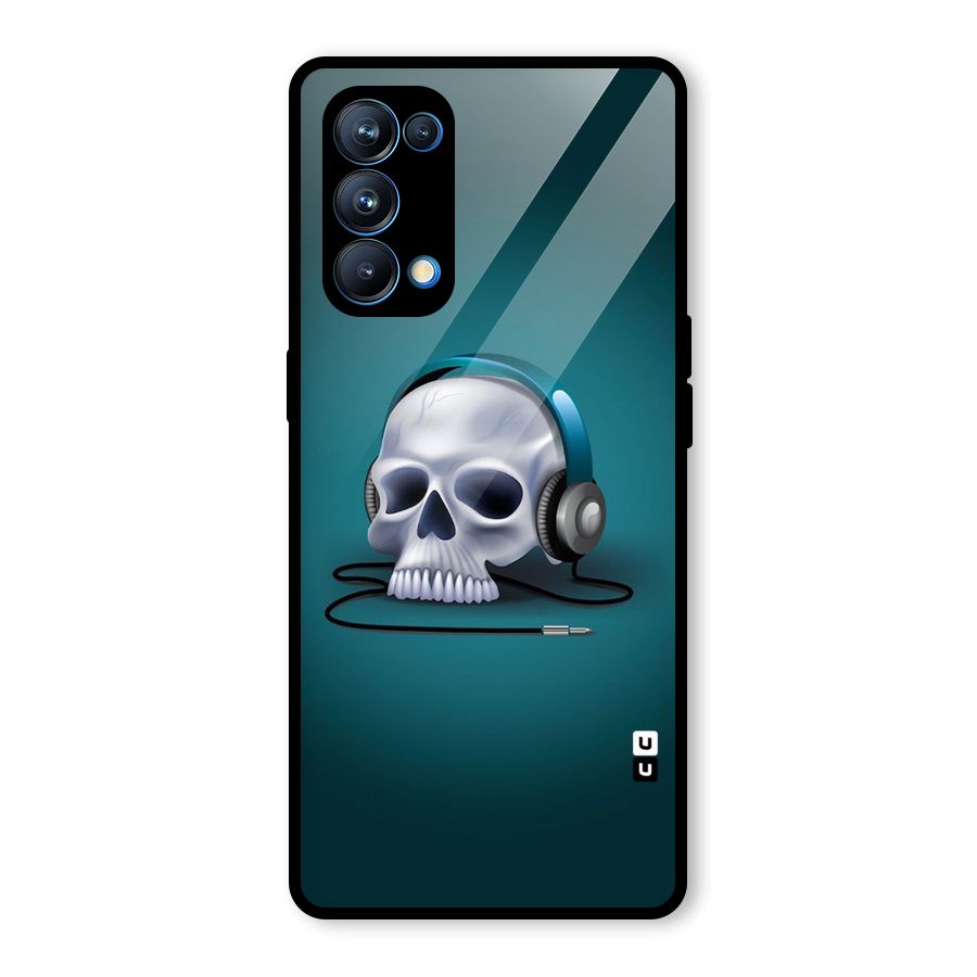 Music Skull Glass Back Case for Oppo Reno5 Pro 5G