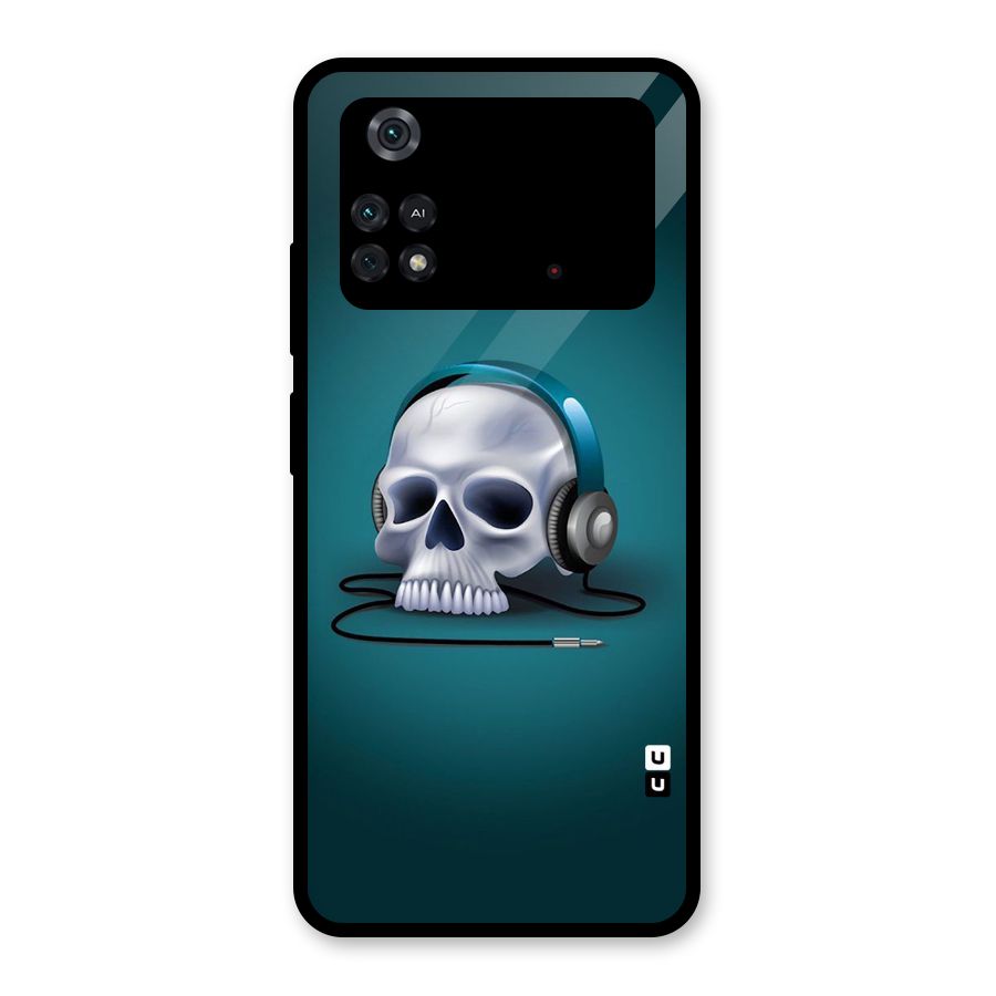 Music Skull Glass Back Case for Poco M4 Pro 4G