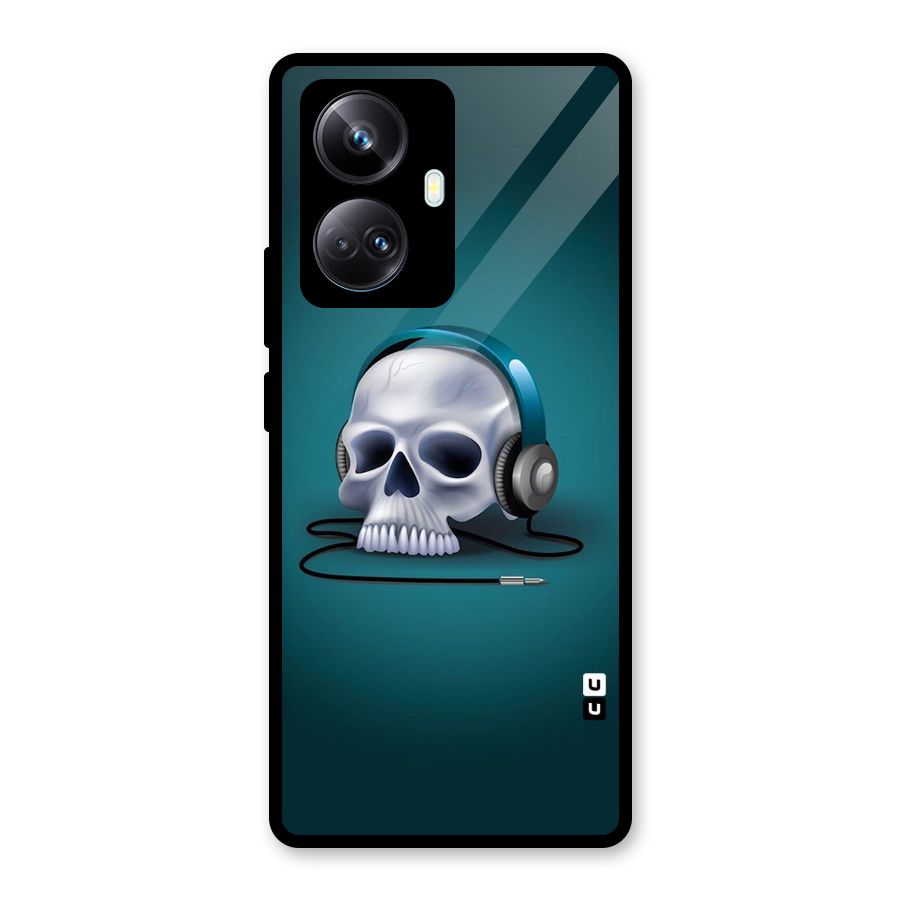Music Skull Glass Back Case for Realme 10 Pro Plus