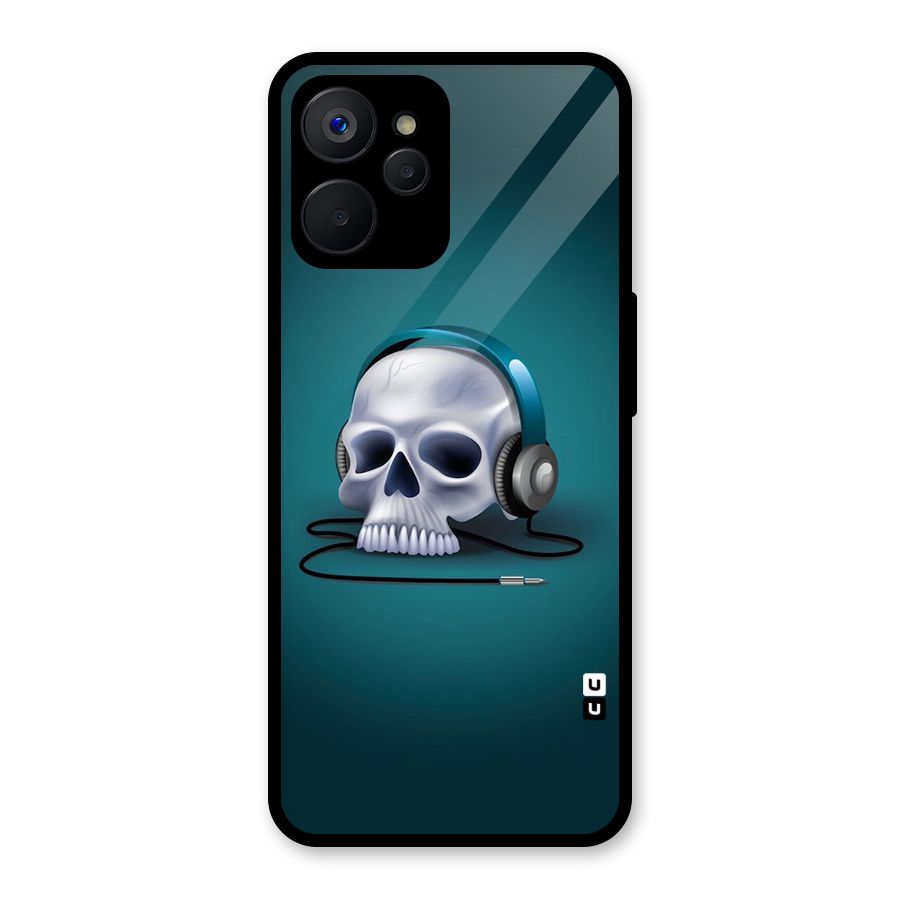 Music Skull Glass Back Case for Realme 9i 5G