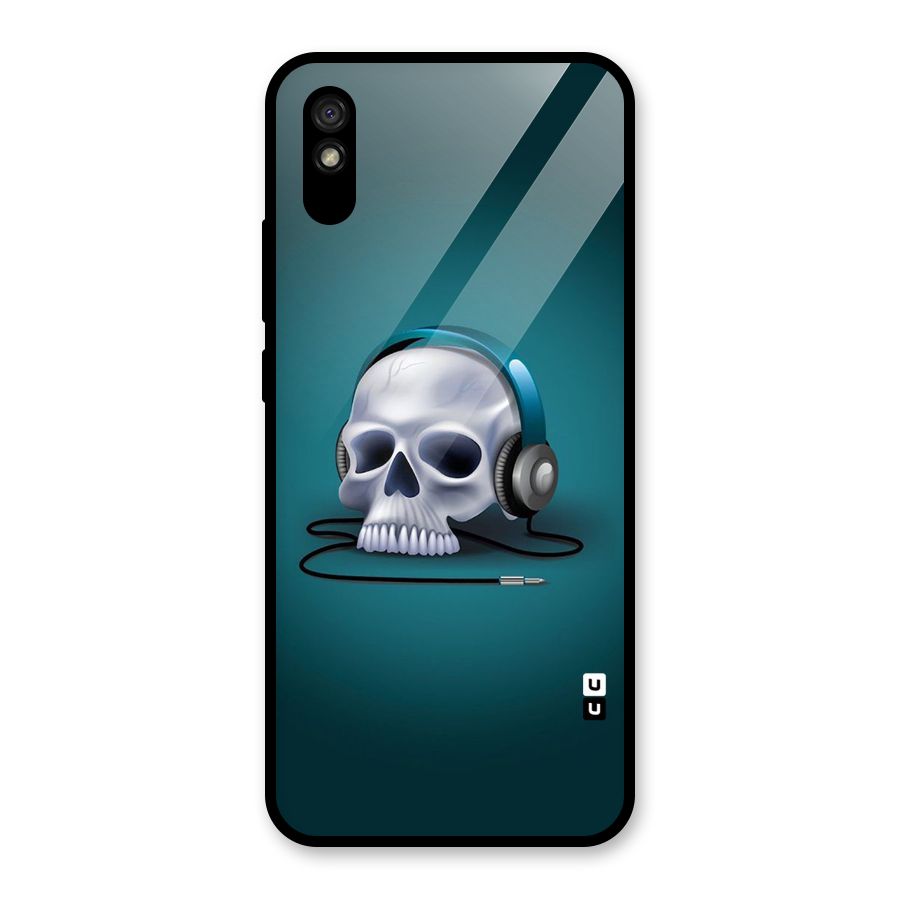 Music Skull Glass Back Case for Redmi 9i