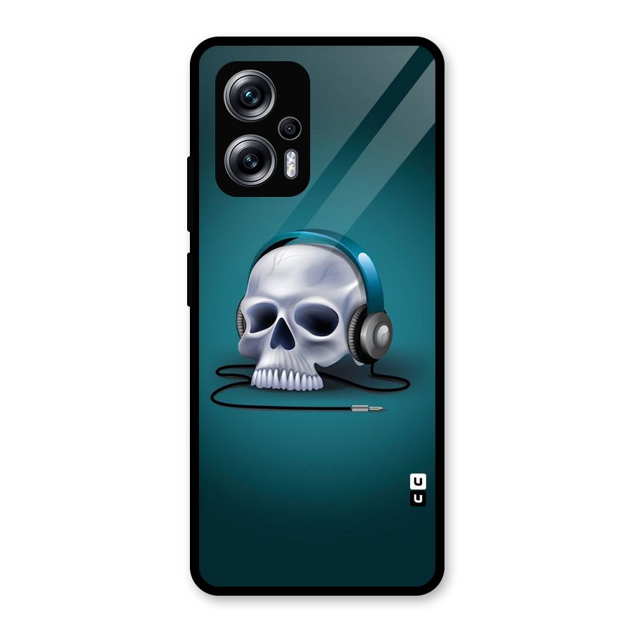 Music Skull Glass Back Case for Redmi K50i