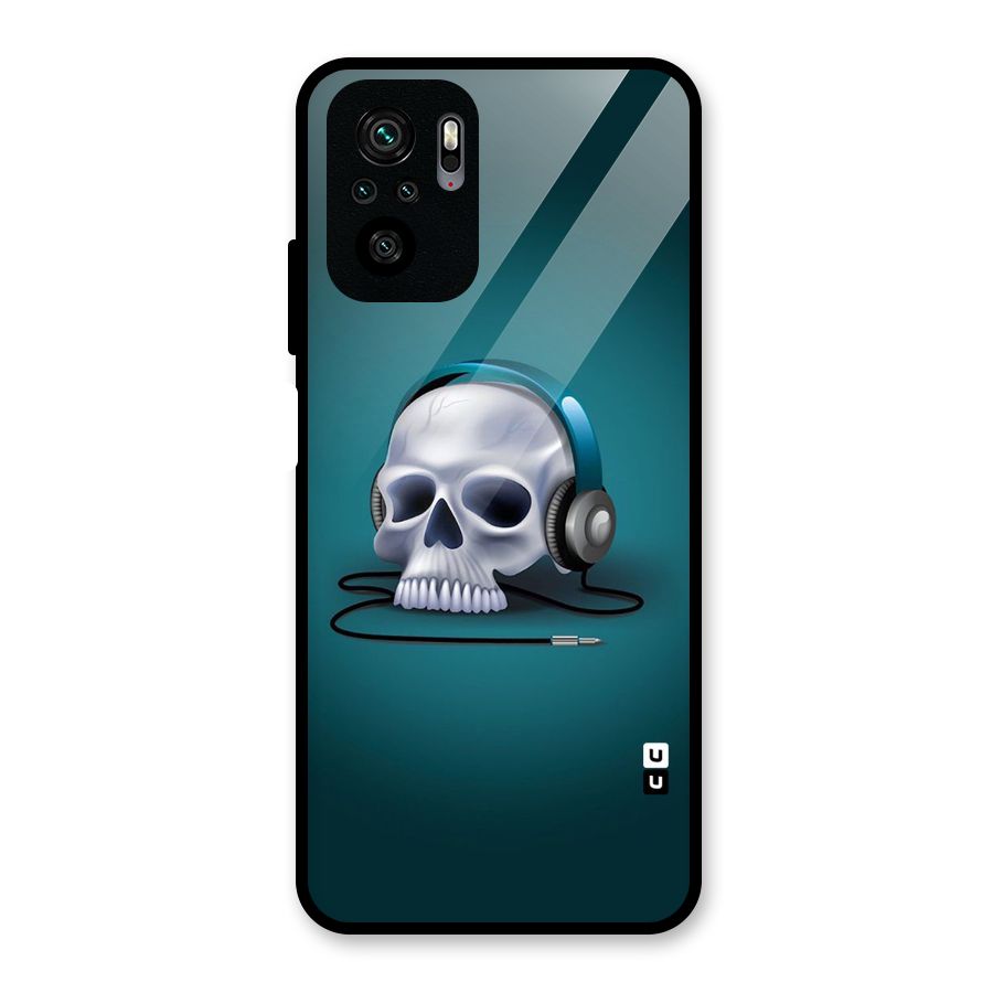 Music Skull Glass Back Case for Redmi Note 10S