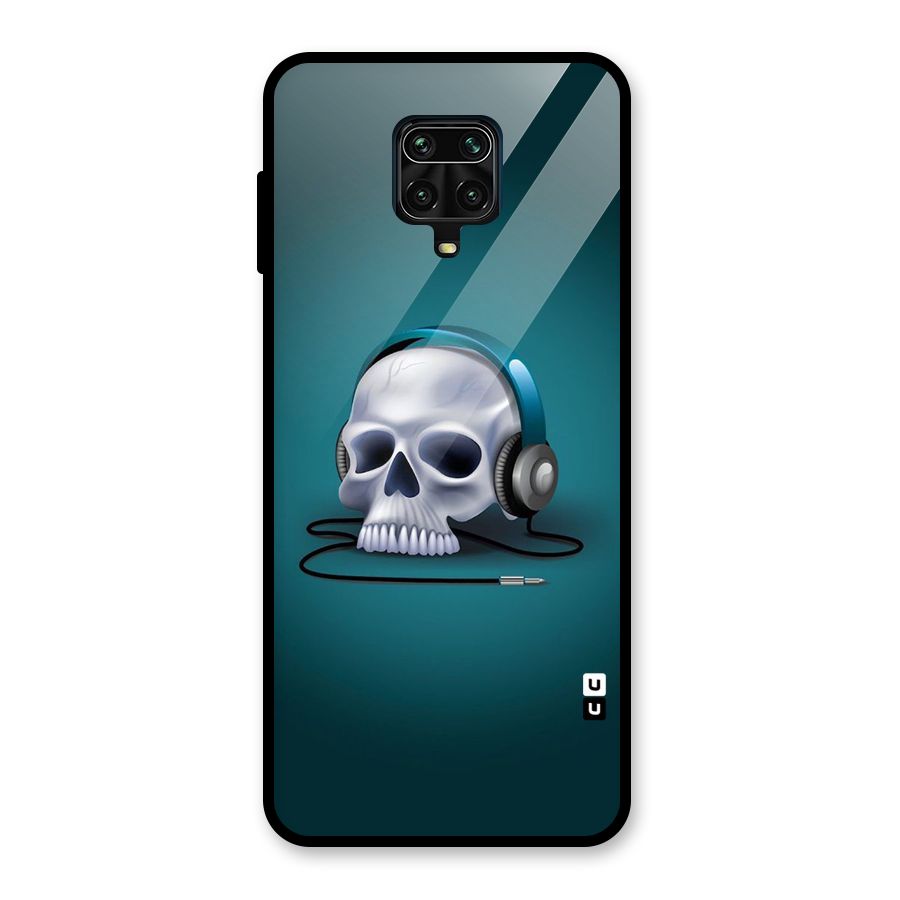 Music Skull Glass Back Case for Redmi Note 10 Lite