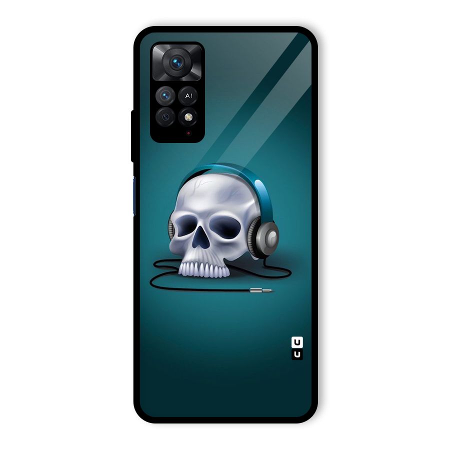 Music Skull Glass Back Case for Redmi Note 11 Pro