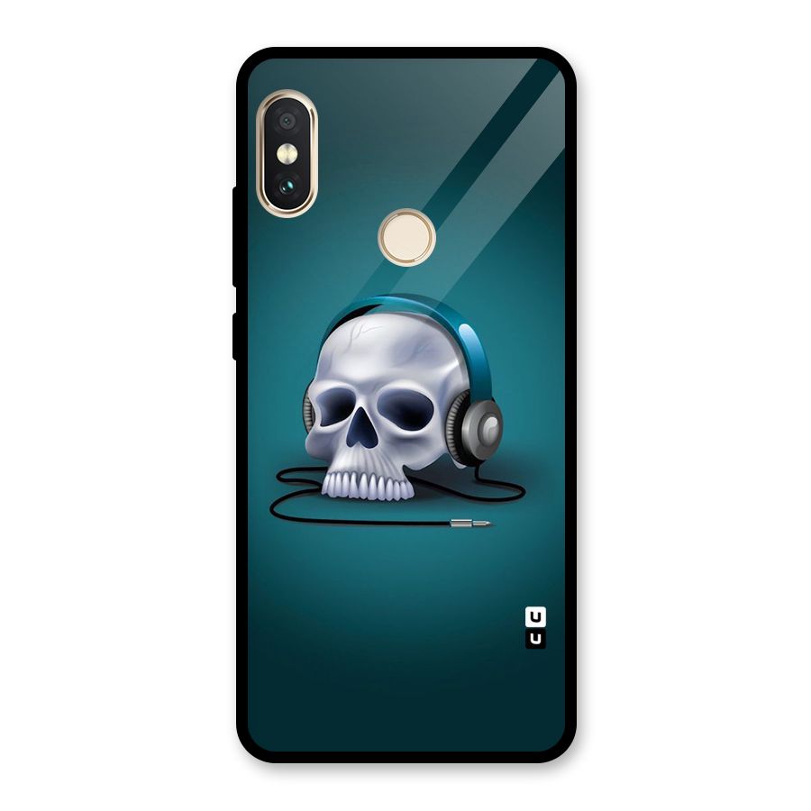 Music Skull Glass Back Case for Redmi Note 5 Pro