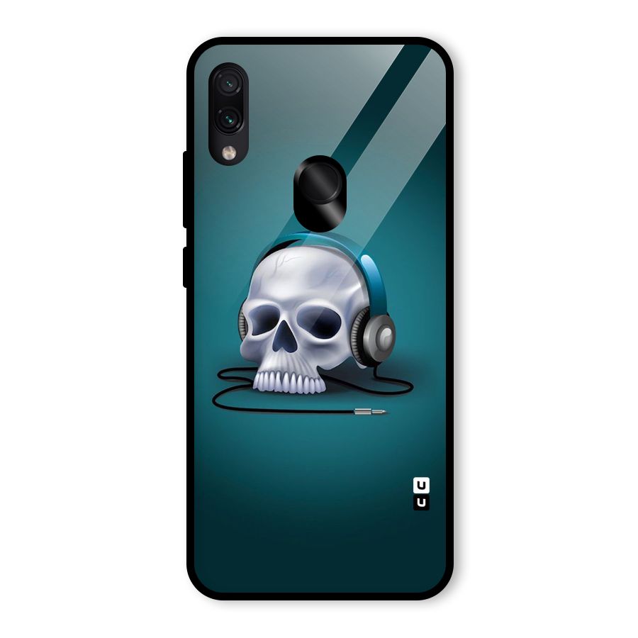 Music Skull Glass Back Case for Redmi Note 7 Pro