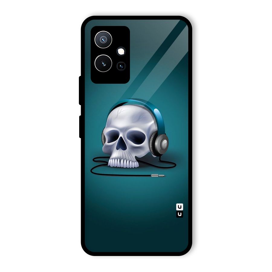 Music Skull Glass Back Case for Vivo T1 5G