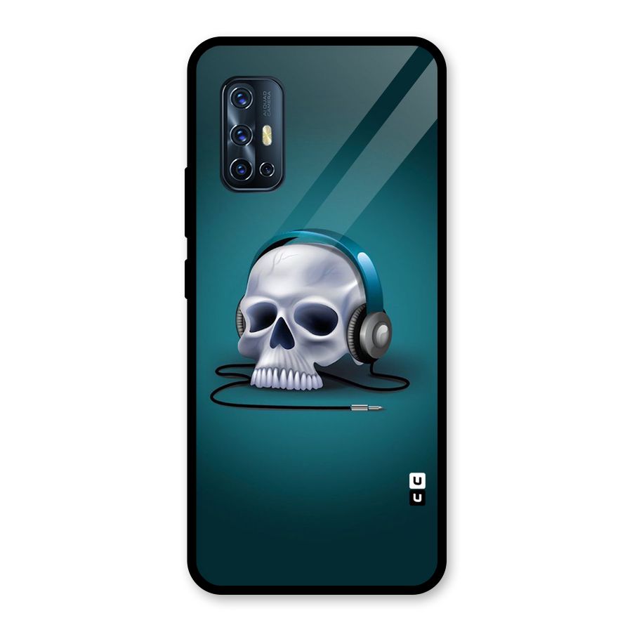 Music Skull Glass Back Case for Vivo V17