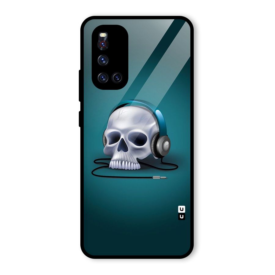Music Skull Glass Back Case for Vivo V19