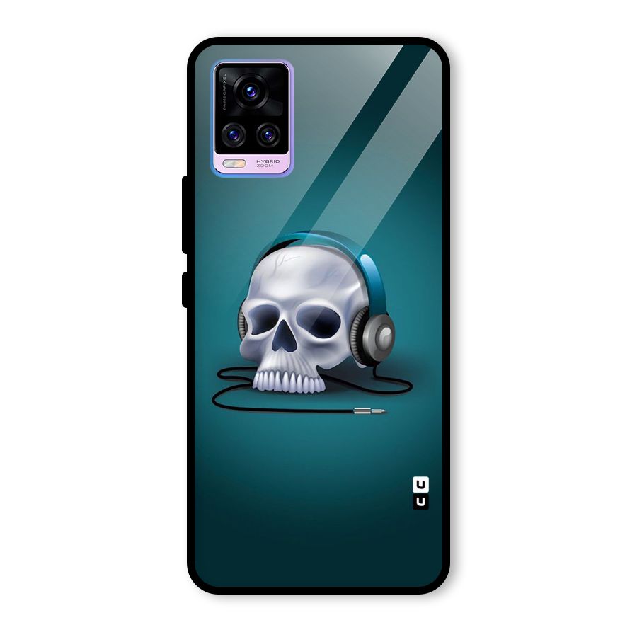 Music Skull Glass Back Case for Vivo V20 Pro