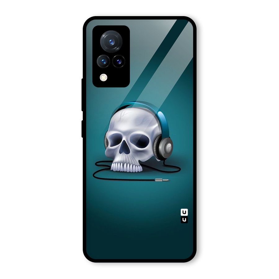 Music Skull Glass Back Case for Vivo V21 5G