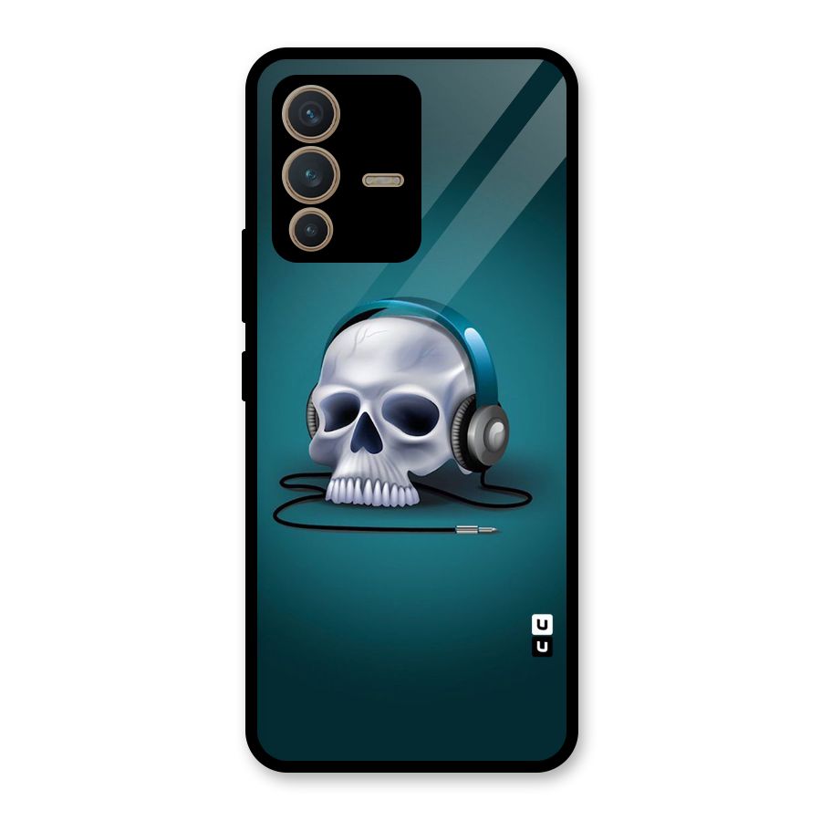 Music Skull Glass Back Case for Vivo V23 5G