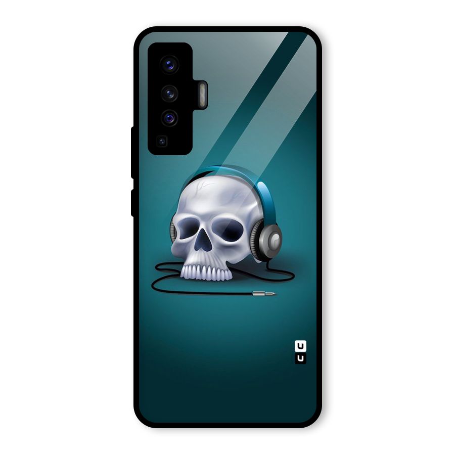 Music Skull Glass Back Case for Vivo X50