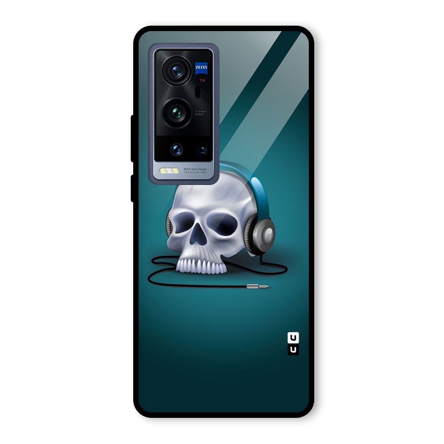 Music Skull Glass Back Case for Vivo X60 Pro Plus