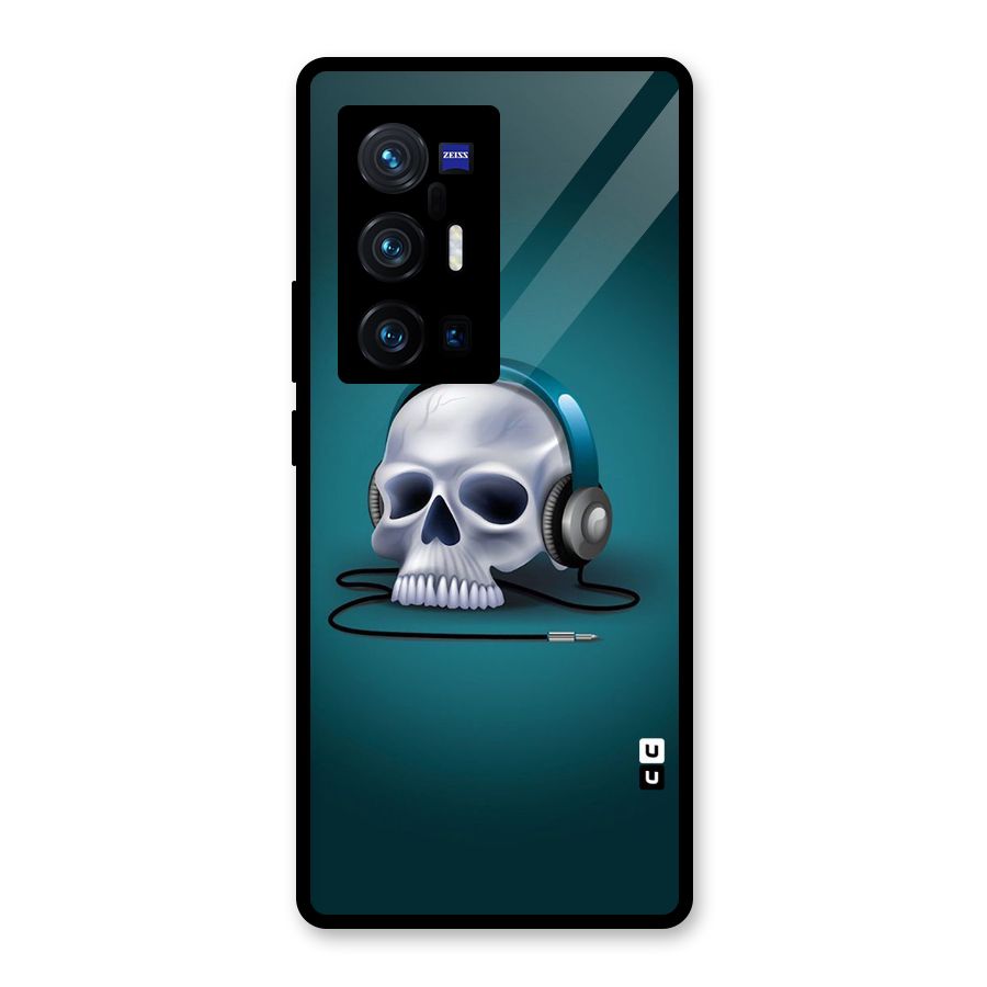 Music Skull Glass Back Case for Vivo X70 Pro Plus
