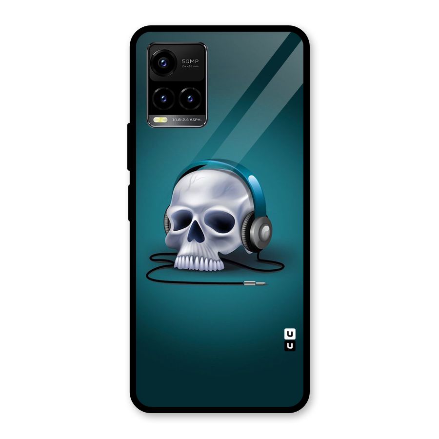 Music Skull Glass Back Case for Vivo Y21T
