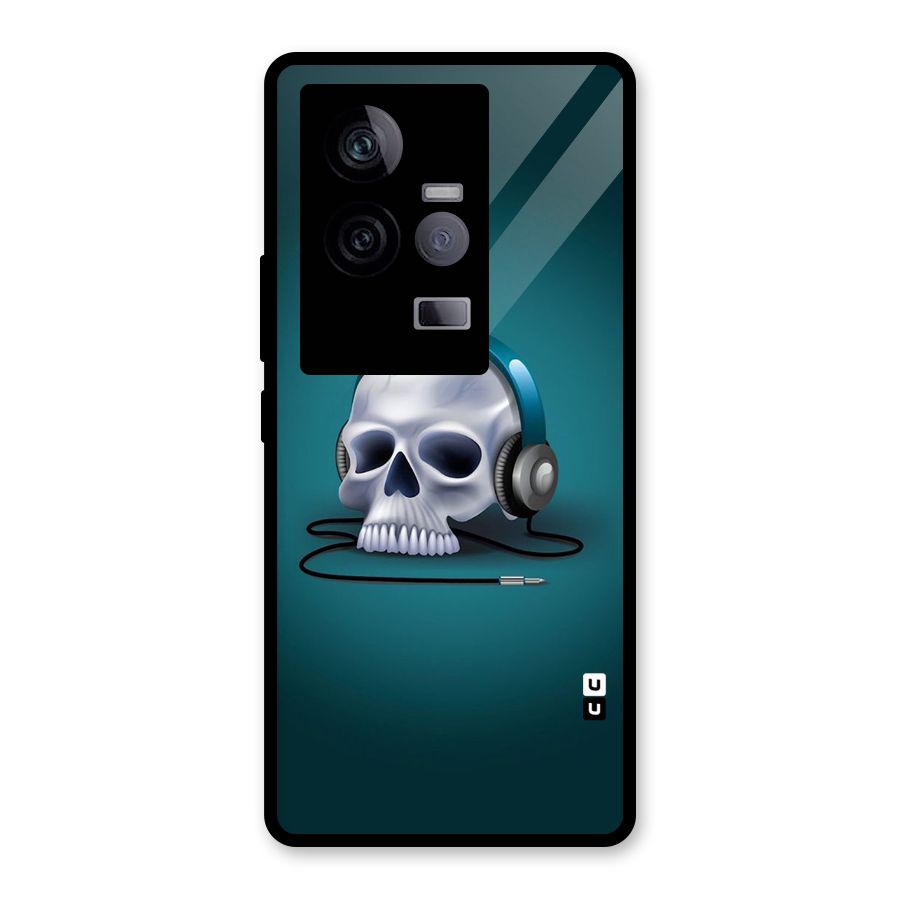 Music Skull Glass Back Case for Vivo iQOO 11 5G