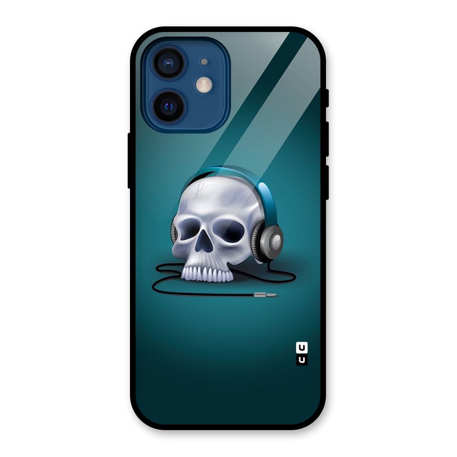 Music Skull Glass Back Case for iPhone 12 Mini