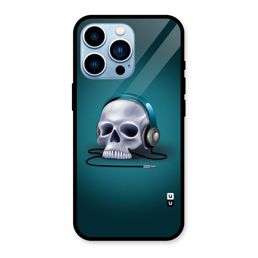 Music Skull Glass Back Case for iPhone 13 Pro