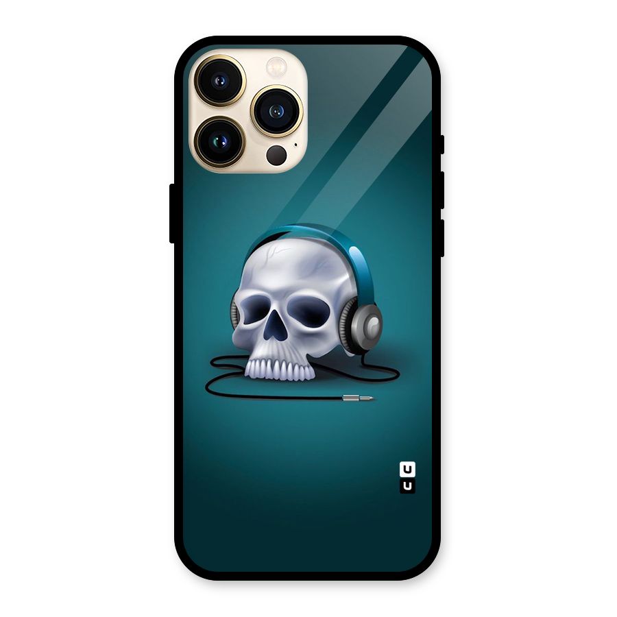 Music Skull Glass Back Case for iPhone 13 Pro Max
