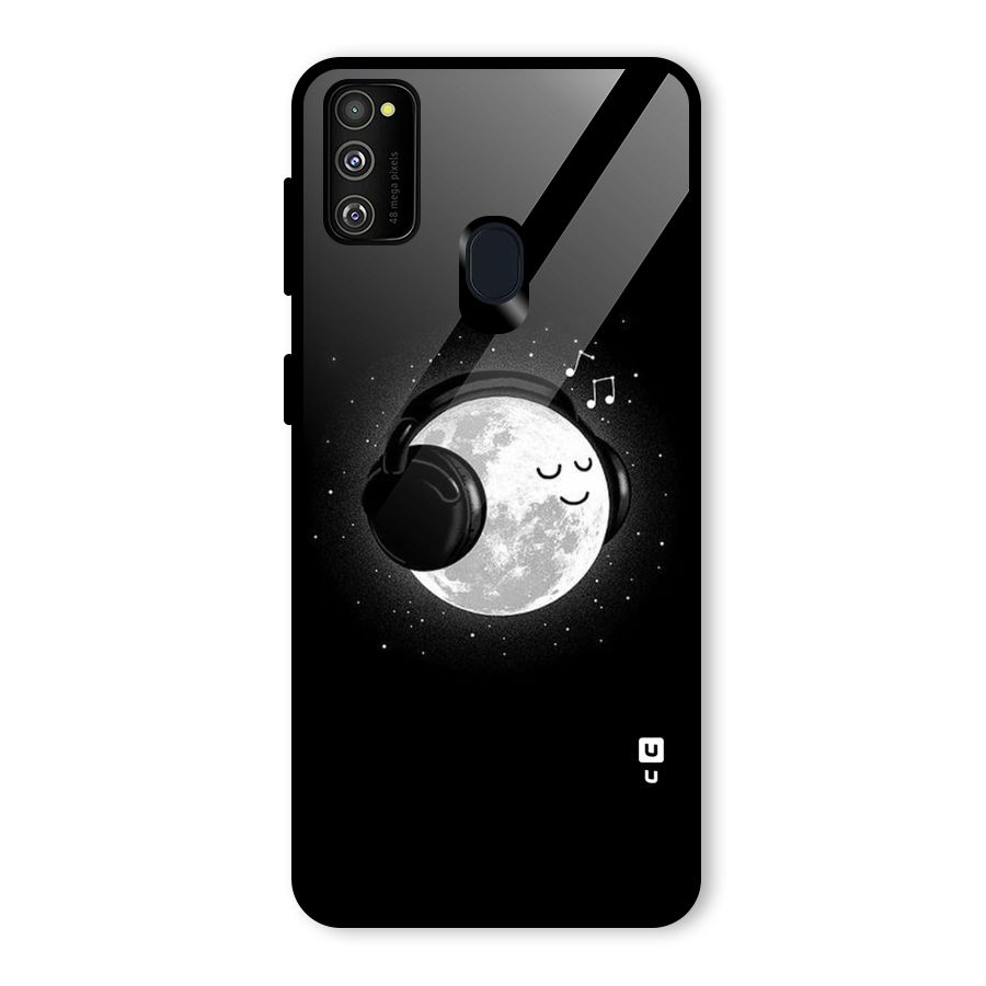 Music World Enjoying Glass Back Case for Galaxy M21