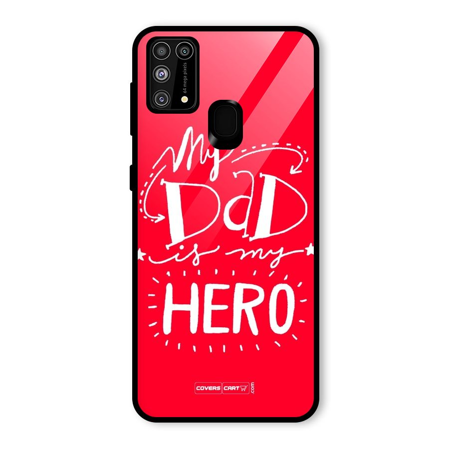 My Dad My Hero Glass Back Case for Galaxy F41