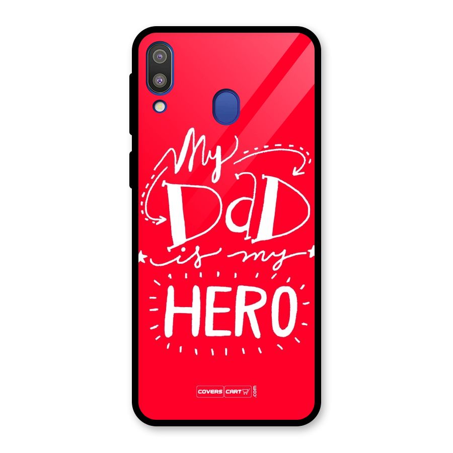 My Dad My Hero Glass Back Case for Galaxy M20